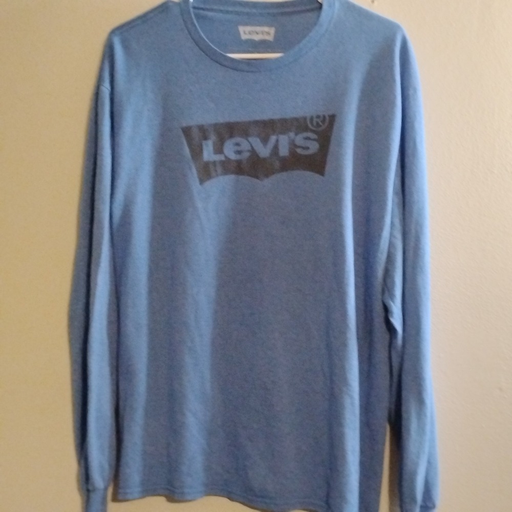 Levi's Men's Blue L Graphic Print Logo Long Sleeve T-Shirt